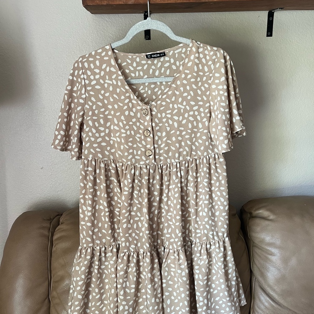 Fall Beige Mini Dress